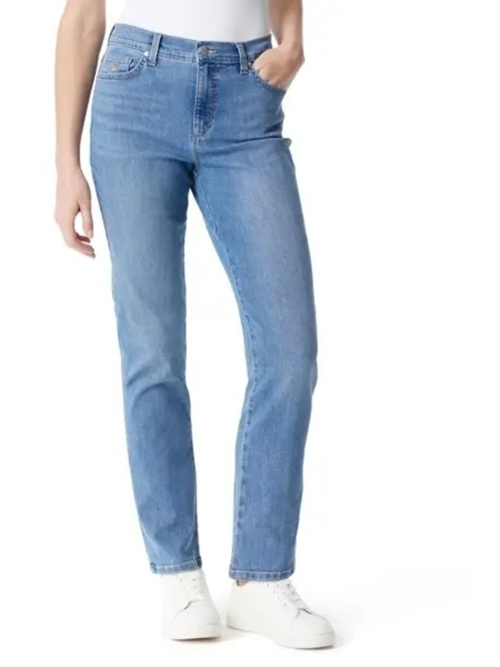 Gloria Vanderbilt Amanda Straight-Leg High Rise  Light Blue Jeans Size 16